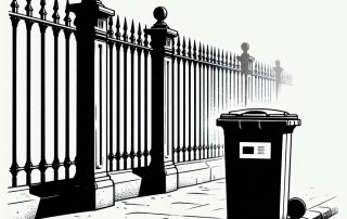 Abfallbehälter zum Bordstein Service