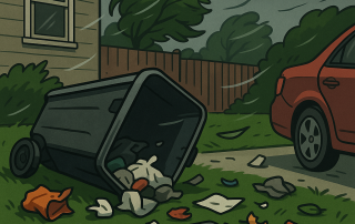 Wie sichert man mülltonnen beim Sturm richtig